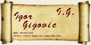 Igor Gigović vizit kartica